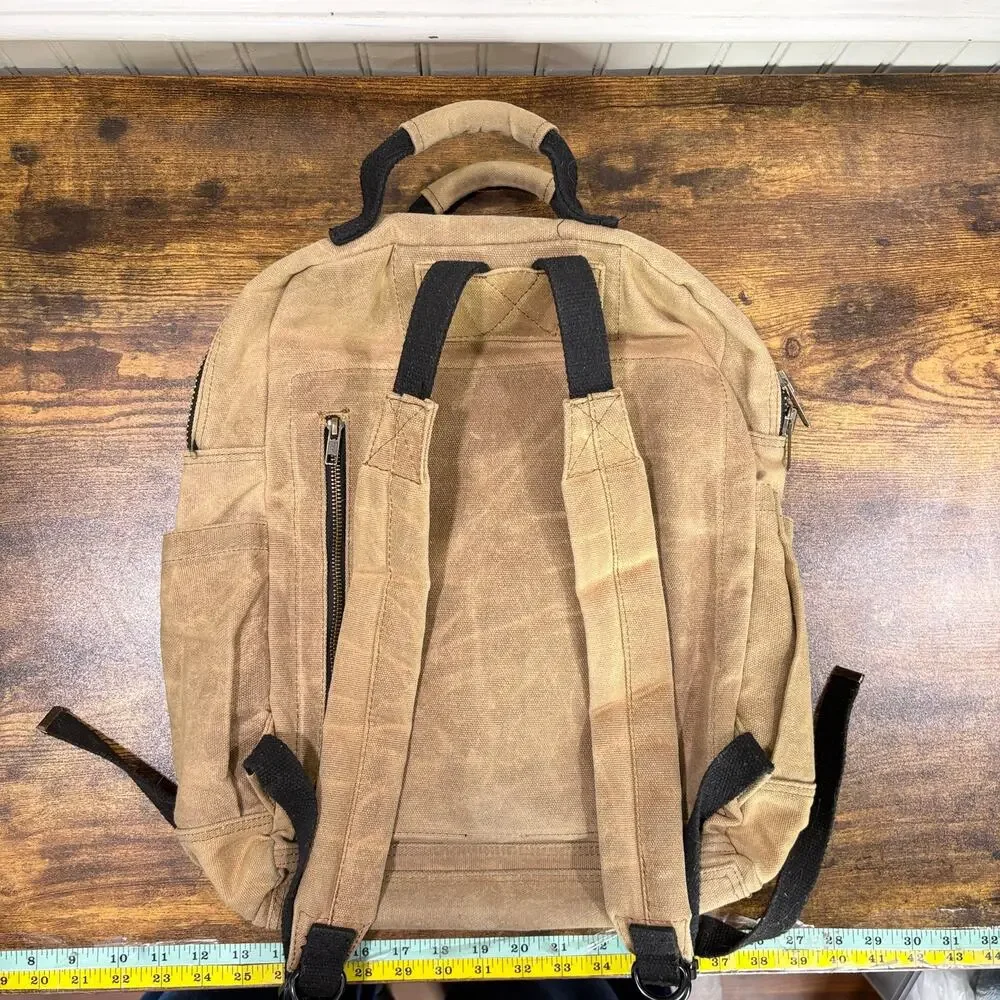 Readywares Supply Co Waxed‎ Canvas Backpack Durable 9 Pockets Hiking Outdoors